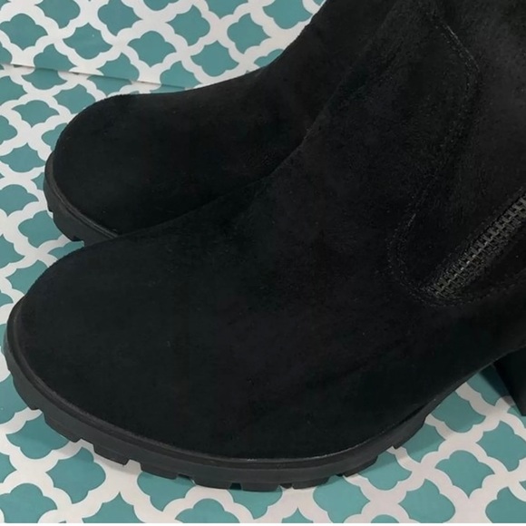 MOSSIMO HEELED BOOTS BLACK WOMEN SIZE 6.5 TWO SIDES ZIPPER - Picture 8 of 12